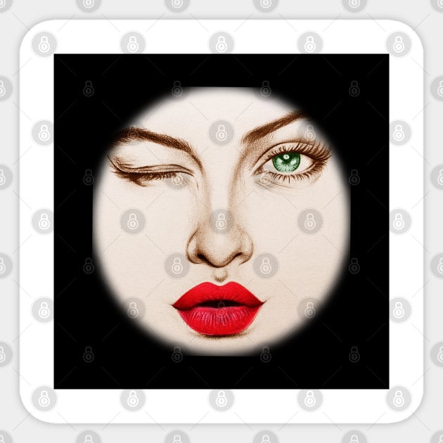 female face with eyes and lips Sticker by NeetzCreation